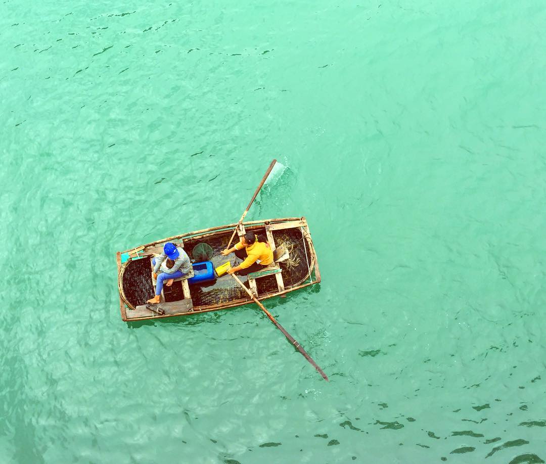 Experience the bamboo boat